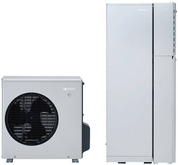 ノーリツ 自然冷媒ハイブリッド給湯機 HPHB R290の製品写真(SH-Q1401 BL + HP-2233 BL + GT-C2472AW-1 BLを含むシリーズの共通イメージ)